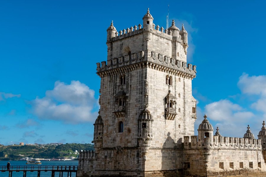 Belém Tower in Lisbon beside the river