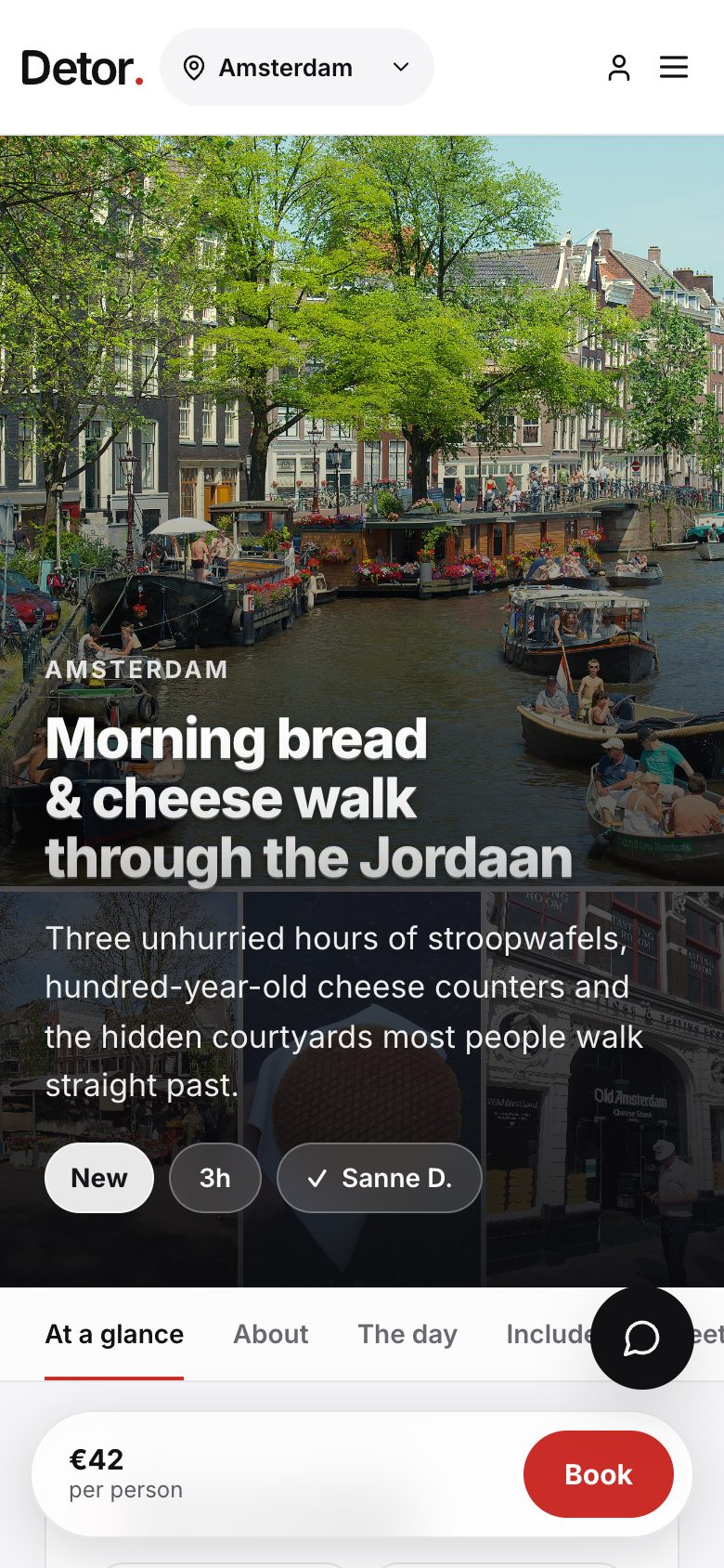 An experience page