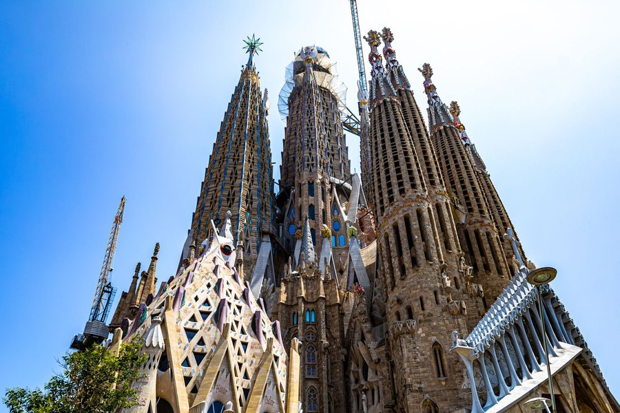 The spires of the Sagrada Família in Barcelona