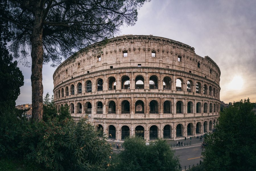 The Colosseum in Rome in the evening light