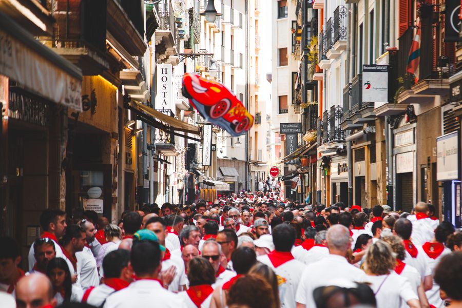 A crowded street festival