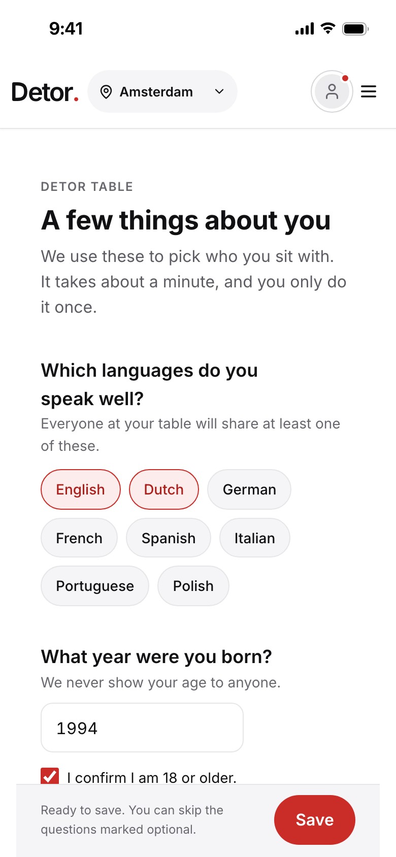 The questions you answer once