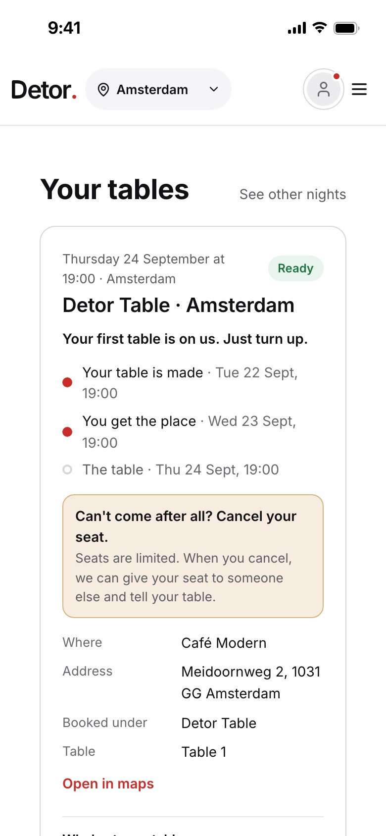 Your table, shared a day before